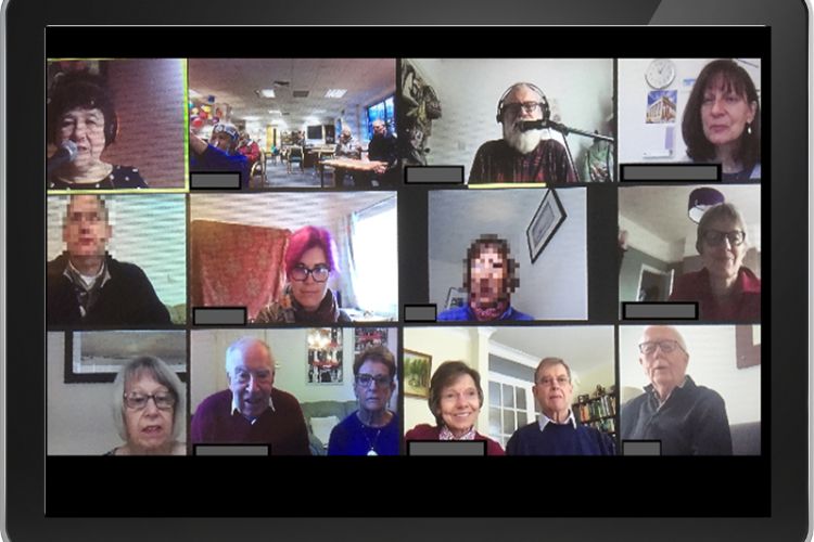 A group of people on a video call